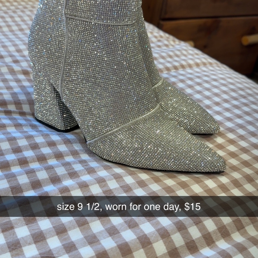 a new day Silver Glitter Ankle Booties